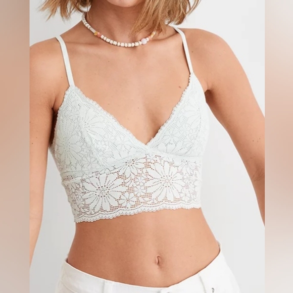 aerie Other - 🫧AERIE LACE PADDED LONGLINE BRALETTE SIZE S